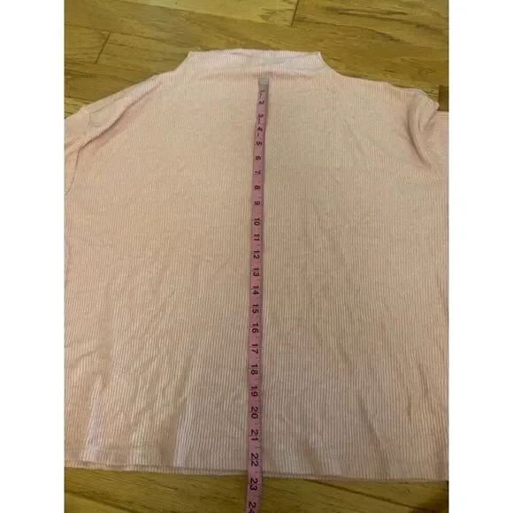 Gap Womens Ribbed Long Sleeve mock neck Light Pink sweater top size large - Picture 5 of 7